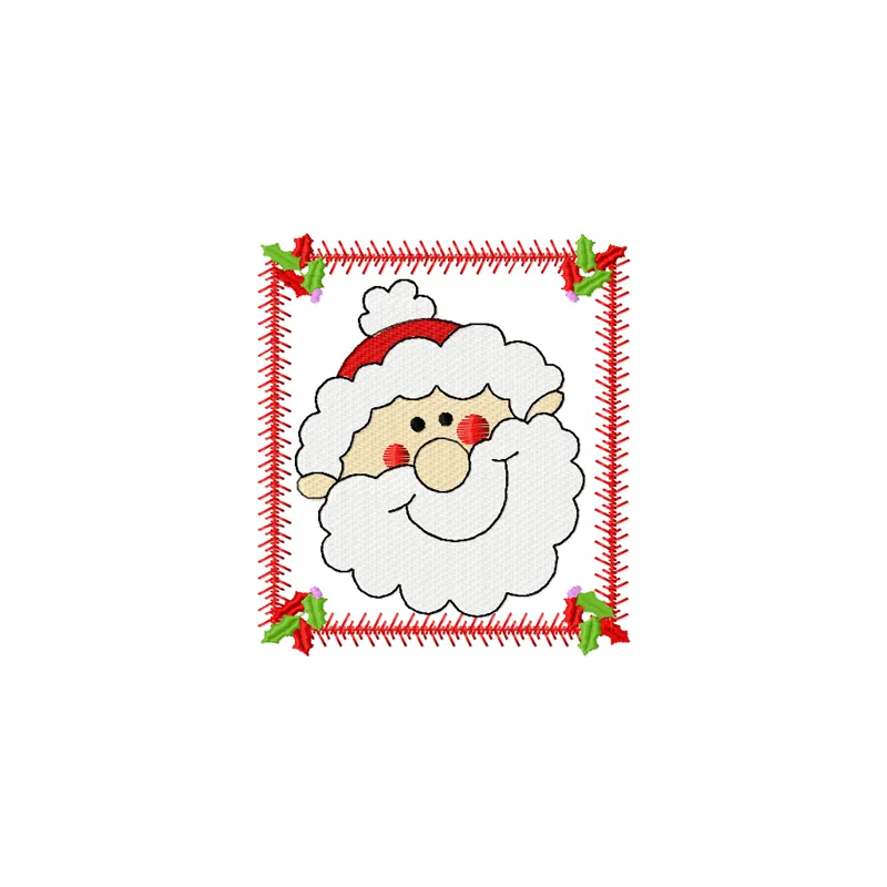 Preview of Santa Happy face embroidery design featuring a cheerful Santa Claus, ideal for festive projects.