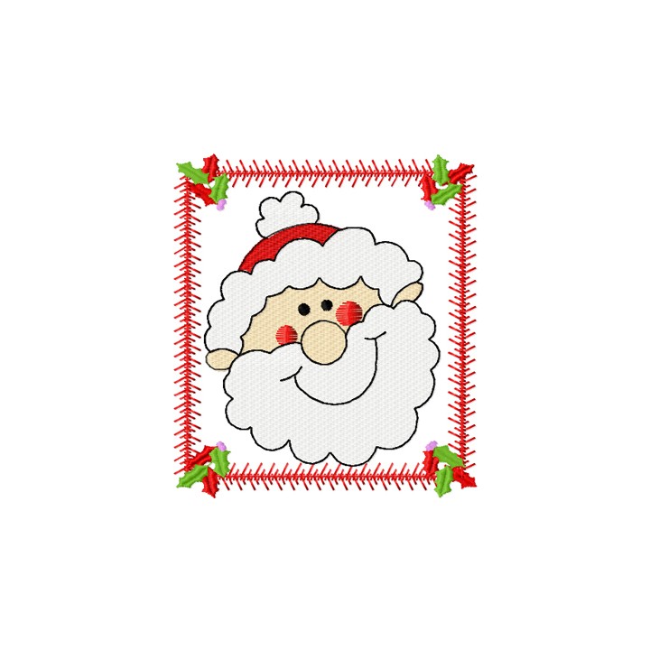Santa Happy face embroidery design - Embroidery Design