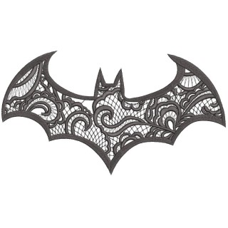 Batman lace effect embroidery design - Embroidery Design