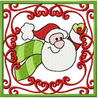 Santa Happy Christmas coming soon embroidery design - Embroidery Design