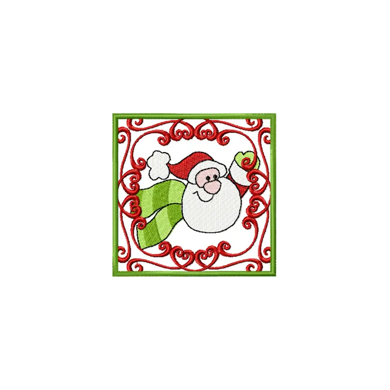 Santa Happy Christmas embroidery design featuring a jolly Santa Claus, perfect for festive stitching projects.