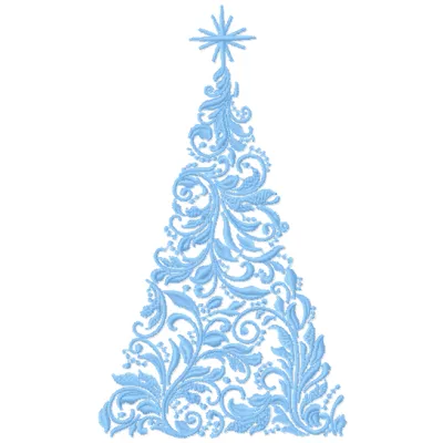 Preview of Christmas modern tree 2 embroidery design featuring a stylish tree motif for festive projects.
