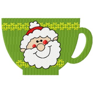 Christmas cup of tea embroidery design - Embroidery Design