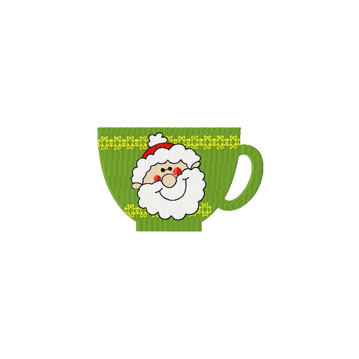 Christmas cup of tea embroidery design - Embroidery Design