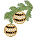 Preview of a Christmas branch applique embroidery design, showcasing festive motifs for holiday crafting and decoration.