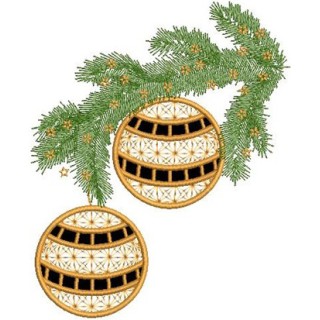 Christmas branch applique embroidery design - Embroidery Design