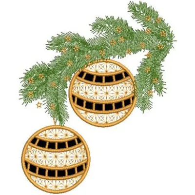 Preview of a Christmas branch applique embroidery design, showcasing festive motifs for holiday crafting and decoration.