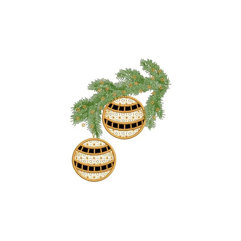 Preview of a Christmas branch applique embroidery design, showcasing festive motifs for holiday crafting and decoration.