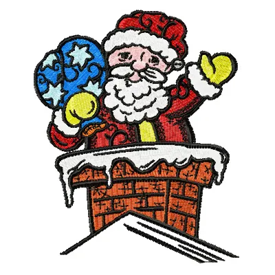 Preview of a Santa Claus embroidery design featuring festive Christmas drawings for holiday stitching projects.