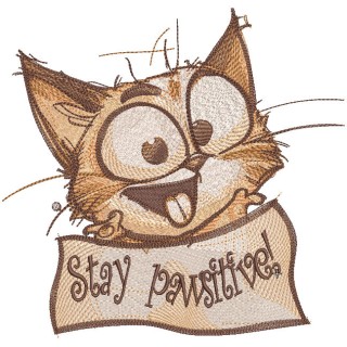 Stay pawsitive embroidery design - Embroidery Design
