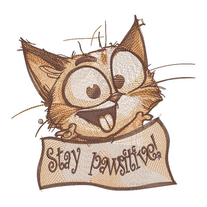 Stay pawsitive embroidery design - Embroidery Design