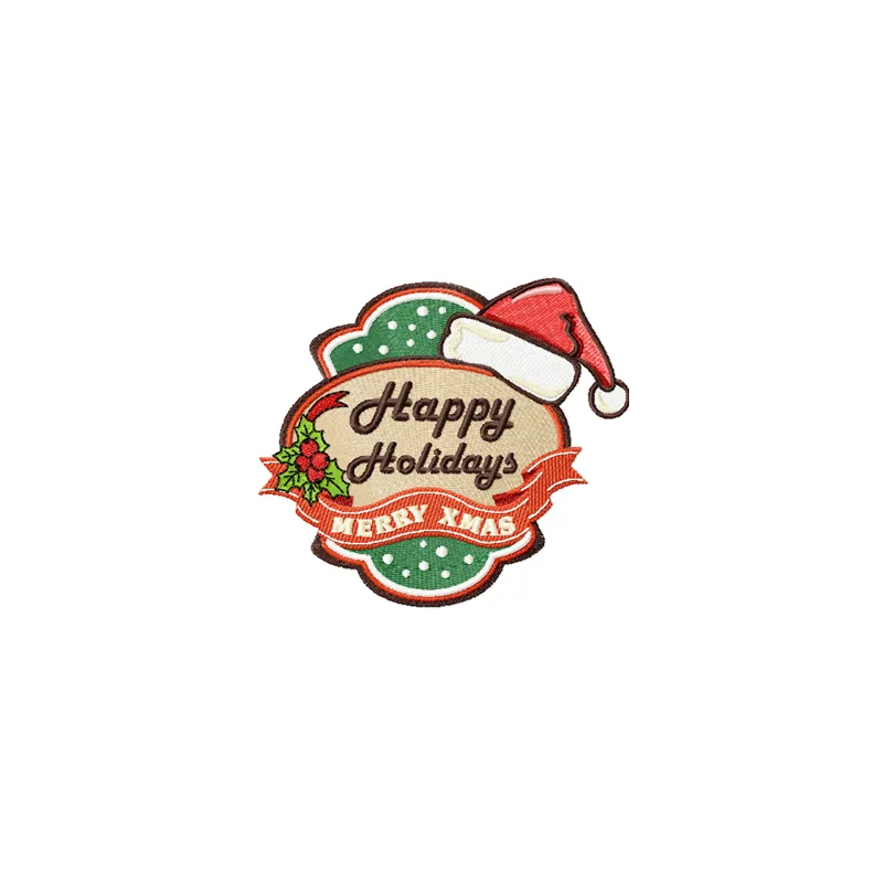 Preview of Christmas Happy Holidays embroidery design featuring festive motifs for holiday stitching.
