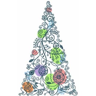 Christmas modern tree embroidery design - Embroidery Design