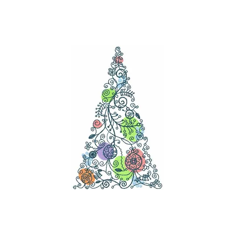 Preview of a Christmas modern tree embroidery design featuring a stylish and festive tree motif for holiday projects.
