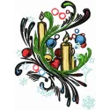 Preview of the Candles on the Christmas Tree embroidery design featuring festive stitched motifs for holiday projects.