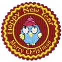 Preview of a Christmas funny label embroidery design featuring playful motifs for festive stitching projects.