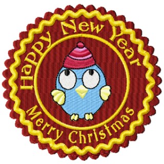 Christmas funny label embroidery design - Embroidery Design