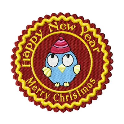 Preview of a Christmas funny label embroidery design featuring playful motifs for festive stitching projects.