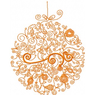 Christmas modern ball embroidery design - Embroidery Design