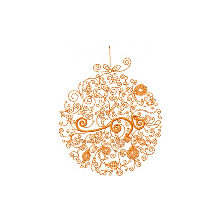 Christmas modern ball embroidery design - Embroidery Design