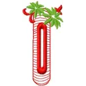 Preview of an embroidered Christmas buttonhole design featuring festive motifs for holiday stitching.