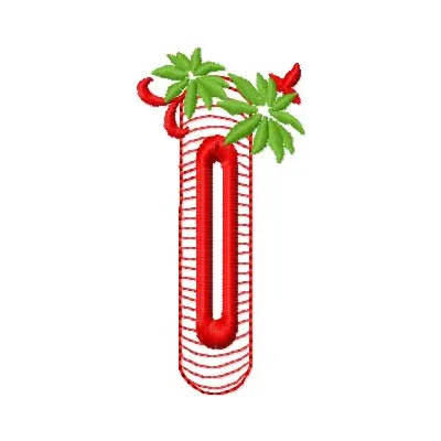 Preview of an embroidered Christmas buttonhole design featuring festive motifs for holiday stitching.