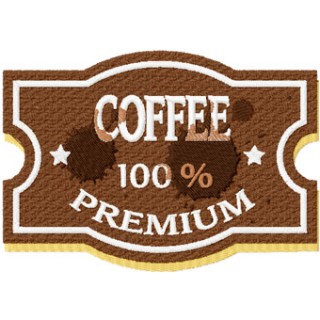 Vintage Coffee Premium label embroidery design - Embroidery Design