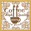 Vintage Coffee Label embroidery design showcasing a classic logo for food and beverage embroidery projects.
