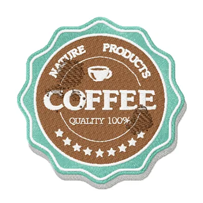 Preview of American Classic style shadow embroidery design for food and beverage logo stitching.