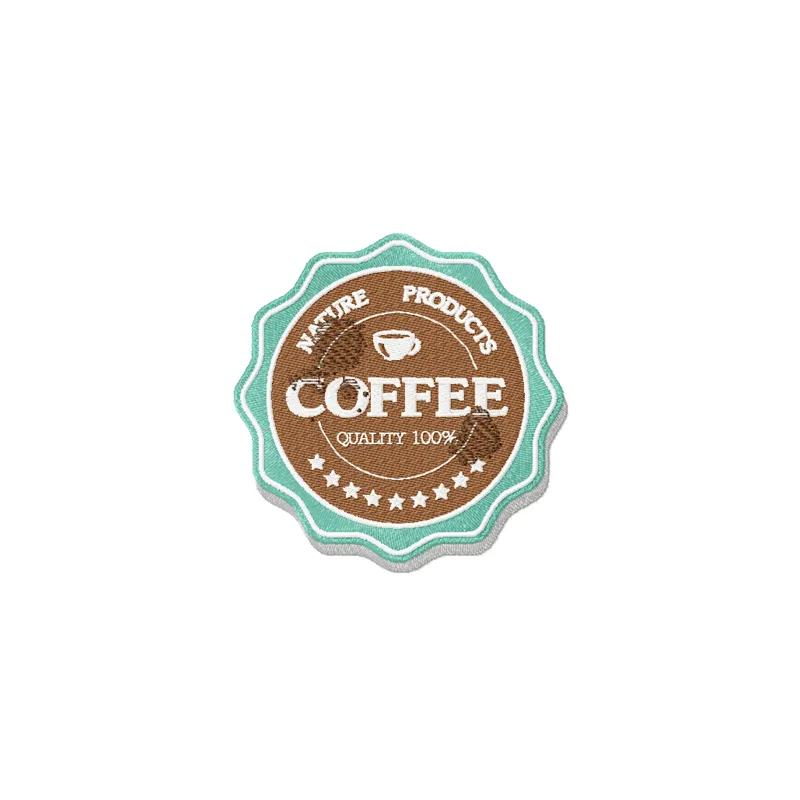 Preview of American Classic style shadow embroidery design for food and beverage logo stitching.