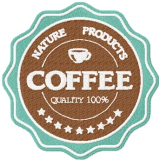 Coffee Labels American Classic style embroidery design - Embroidery Design
