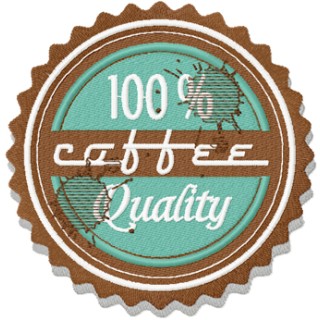 Coffee Label with spots embroidery design - Embroidery Design