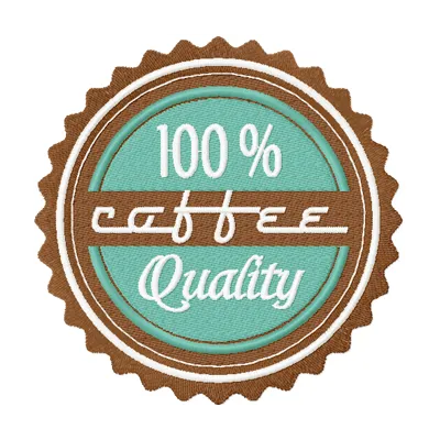 50s style coffee labels embroidery design showcasing retro motifs for creative stitching on various fabric items.