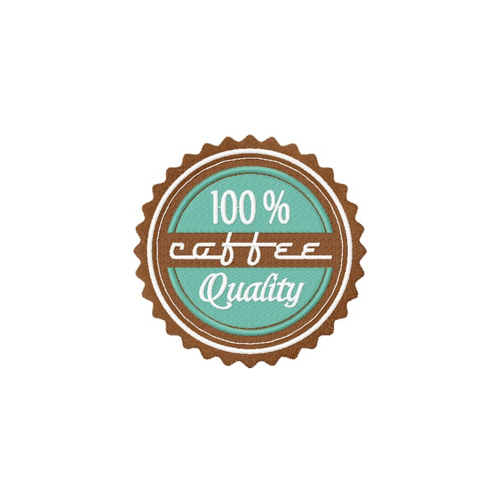 Coffee Labels 50s style embroidery design - Embroidery Design