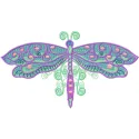 Celtic Dragonfly Autumn embroidery design featuring intricate patterns, perfect for stitching on t-shirts or tote bags.