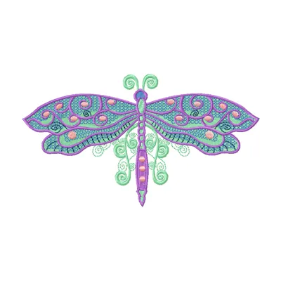 Celtic Dragonfly Autumn embroidery design featuring intricate patterns, perfect for stitching on t-shirts or tote bags.