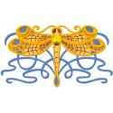 Fashion Celtic Dragonfly embroidery design showcasing intricate stitching patterns suitable for various fabric projects.