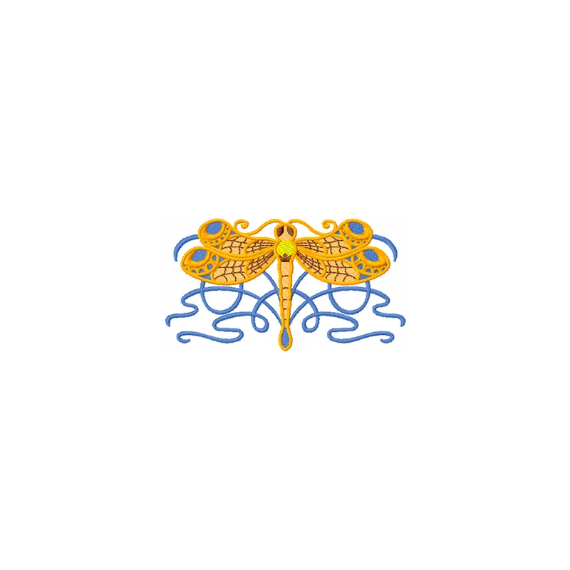Fashion Celtic Dragonfly embroidery design showcasing intricate stitching patterns suitable for various fabric projects.