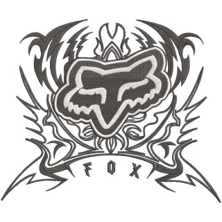 Fox Racing tribal logo embroidery design - Embroidery Design