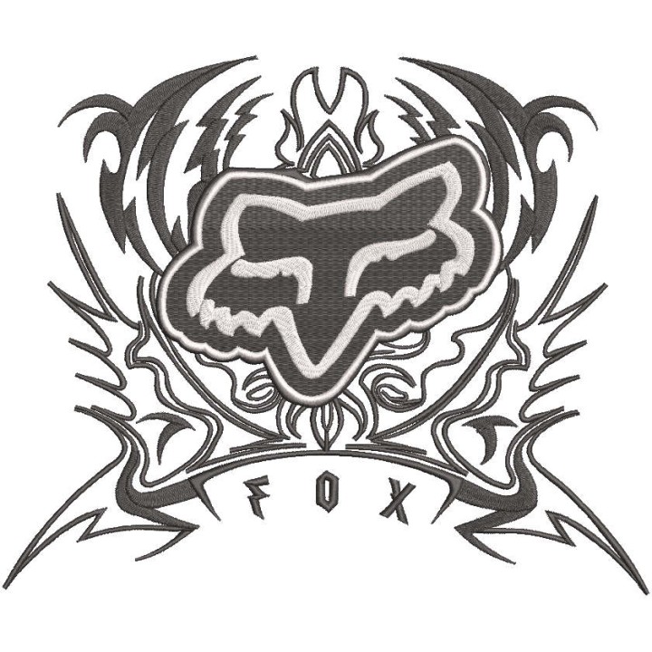 Fox Racing tribal logo embroidery design - Embroidery Design
