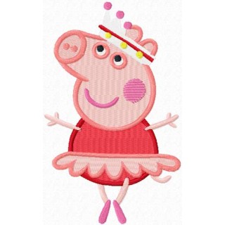 Pig ballerina embroidery design - Embroidery Design