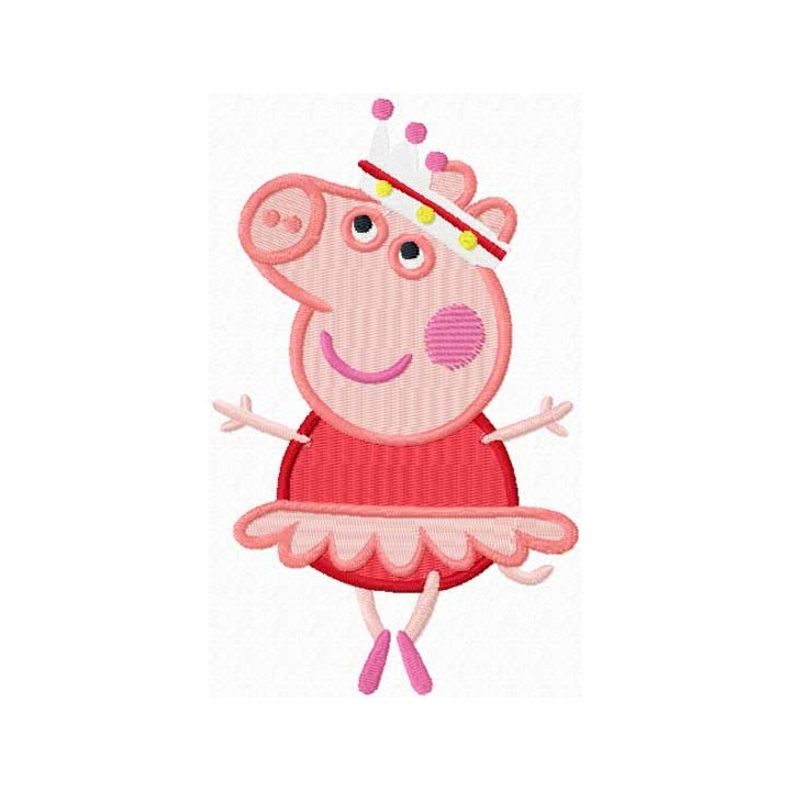 Pig ballerina embroidery design - Embroidery Design