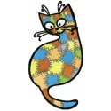 Patches Kitty embroidery design featuring a playful cat motif, ideal for embellishing t-shirts and tote bags.