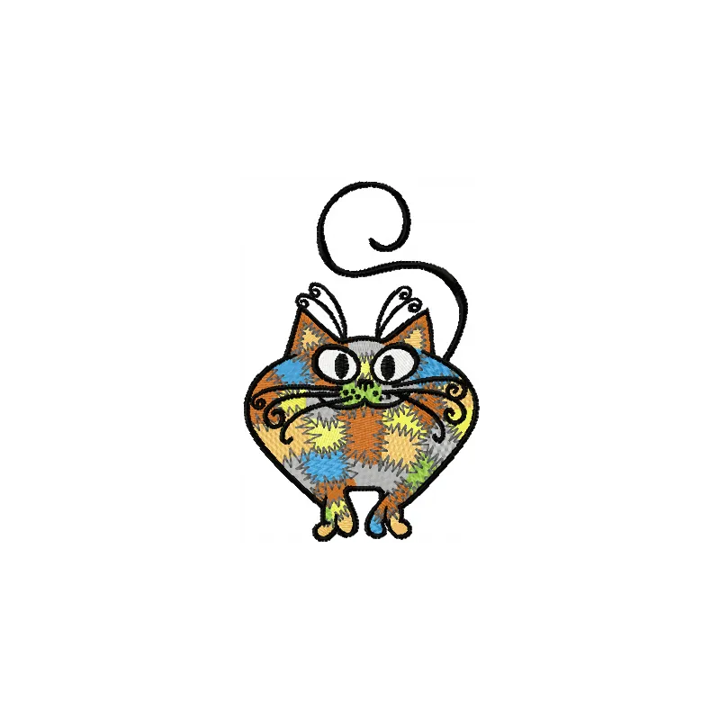 I*m Patches Cat embroidery design featuring a playful cat motif, ideal for stitching on t-shirts and tote bags.