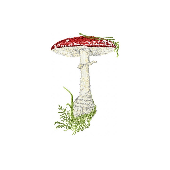 Amanita muscaria big mushroom embroidery design - Embroidery Design