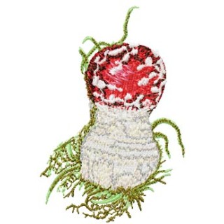 Amanita muscaria small mushroom embroidery design - Embroidery Design