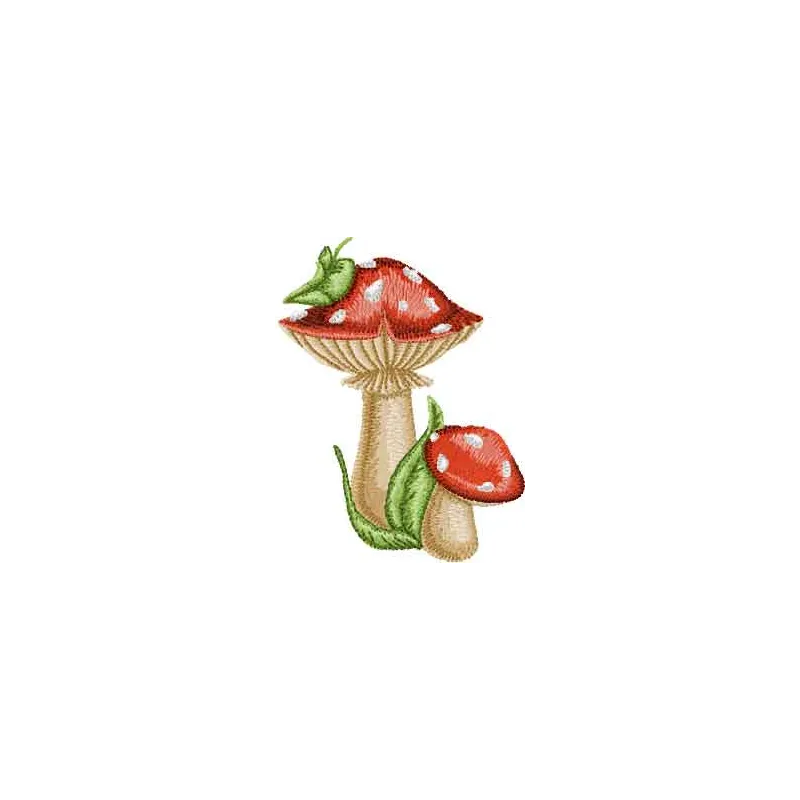 Amanita mushroom embroidery design featuring intricate details, perfect for enhancing t-shirts or tote bags.
