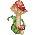 Amanita small mushroom embroidery design featuring intricate stitching patterns for creative projects.