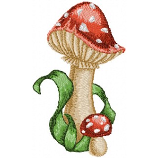 Amanita small mushroom embroidery design - Embroidery Design