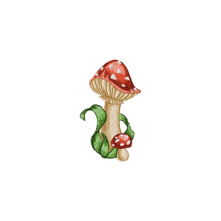 Amanita small mushroom embroidery design - Embroidery Design